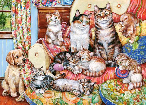 Puzzle Familia de gatos 300 piezas