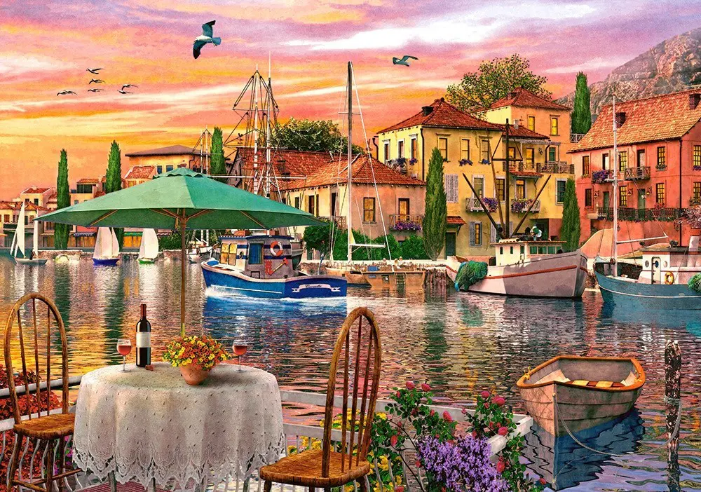 Puzzle Sunset harbor, 500 pieces