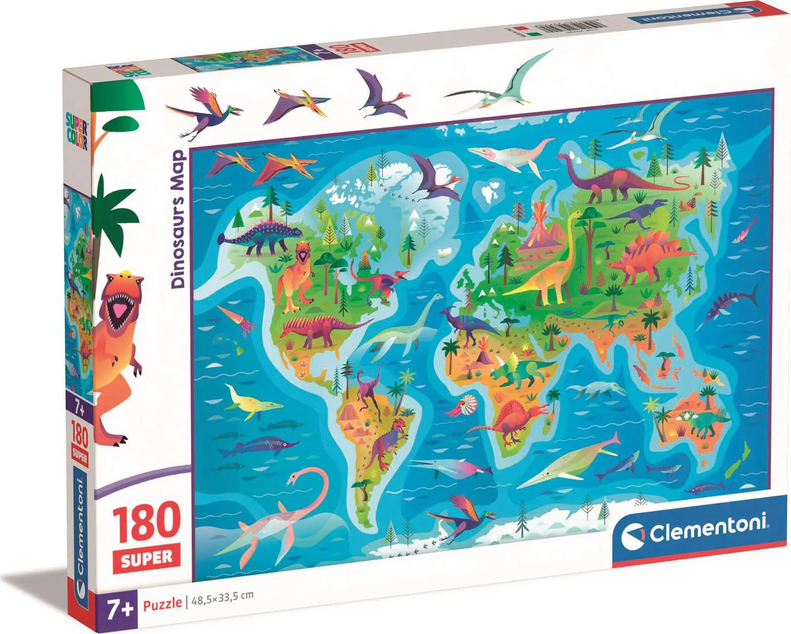 Puzzle Kolekcia SuperColor: Dinosauria mapa
