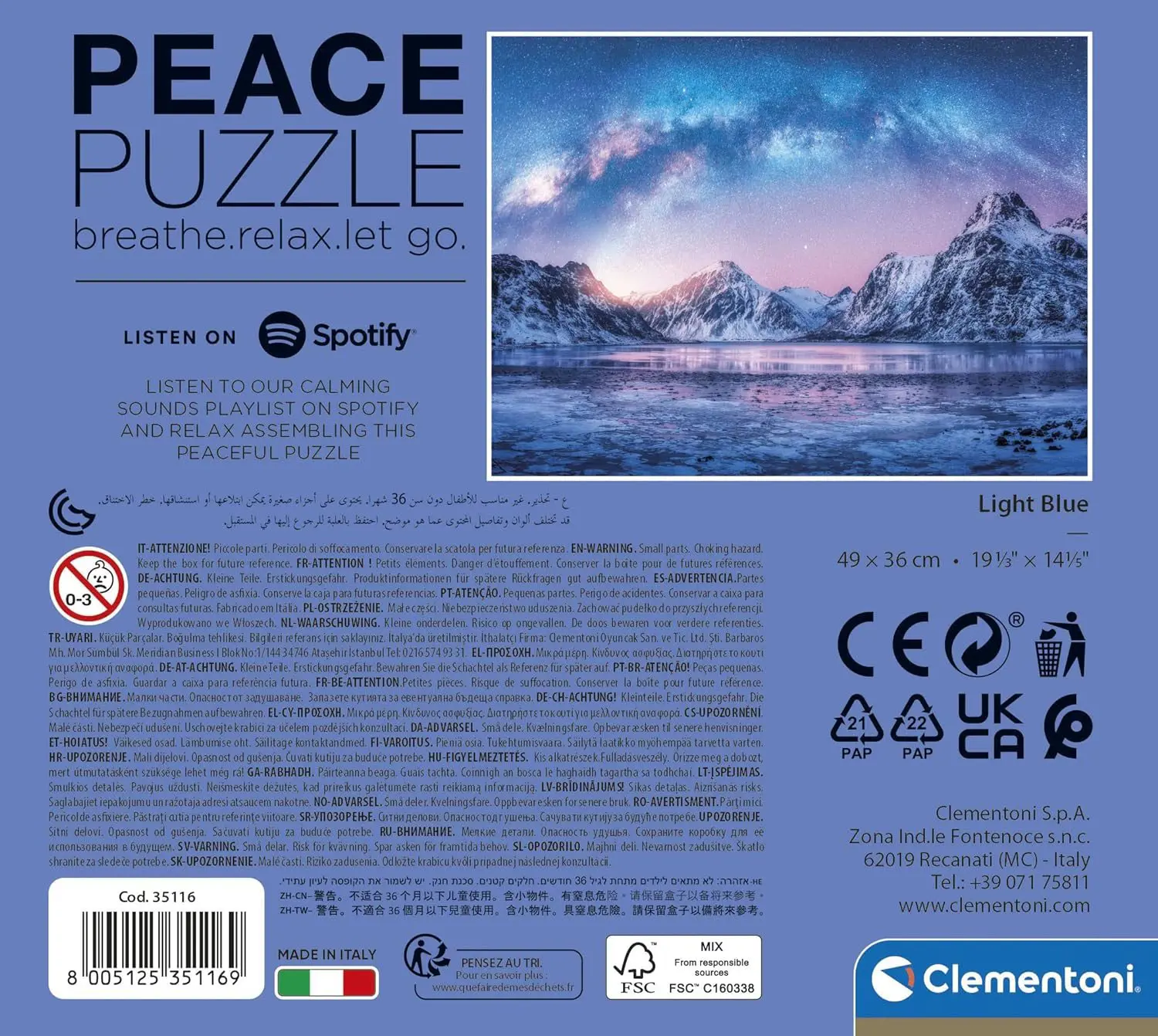 Puzzle Peace Collection Light Blue, 500 pieces