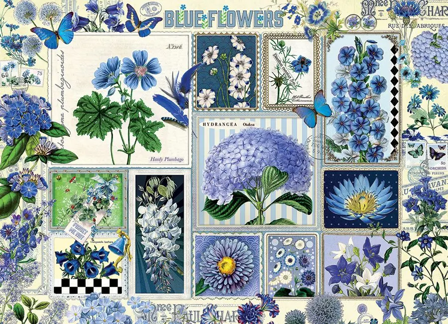 Puzzle Blue Flowers, 1 000 pieces