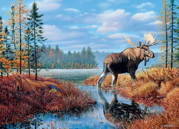 Cobble Hill 1000 Piece Puzzle: Moose Lake - Reference Poster Included...