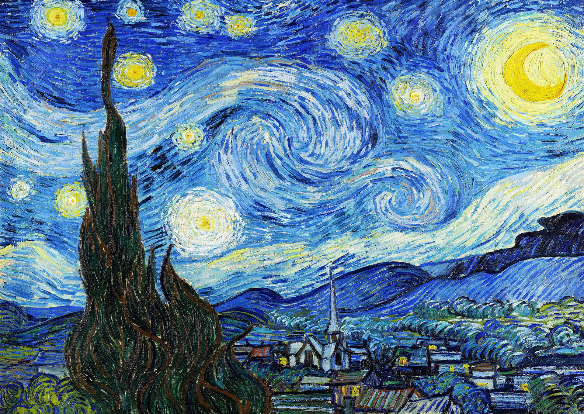 Puzzle Vincent van Gogh: Hviezdna noc