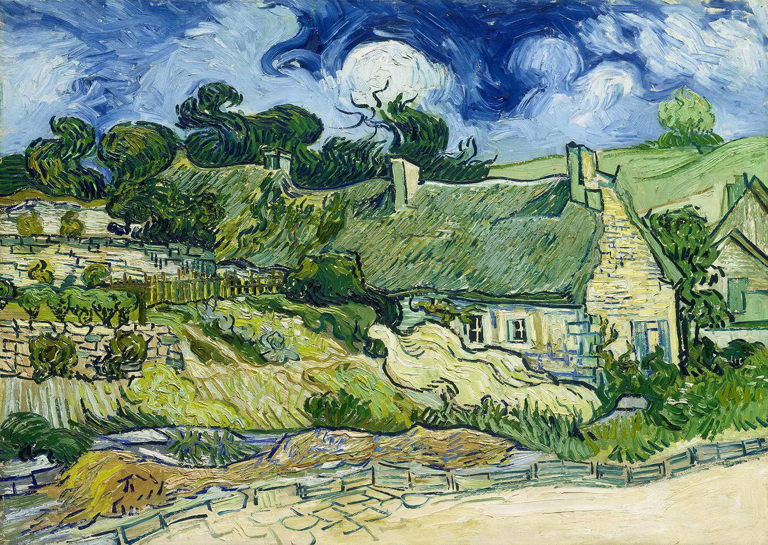 Puzzle Vincent van Gogh: Doškové chalúpky v Cordeville
