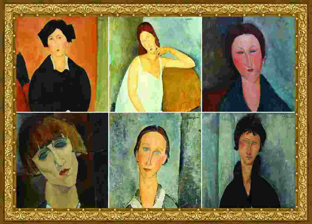 Puzzle Modigliani in a collage