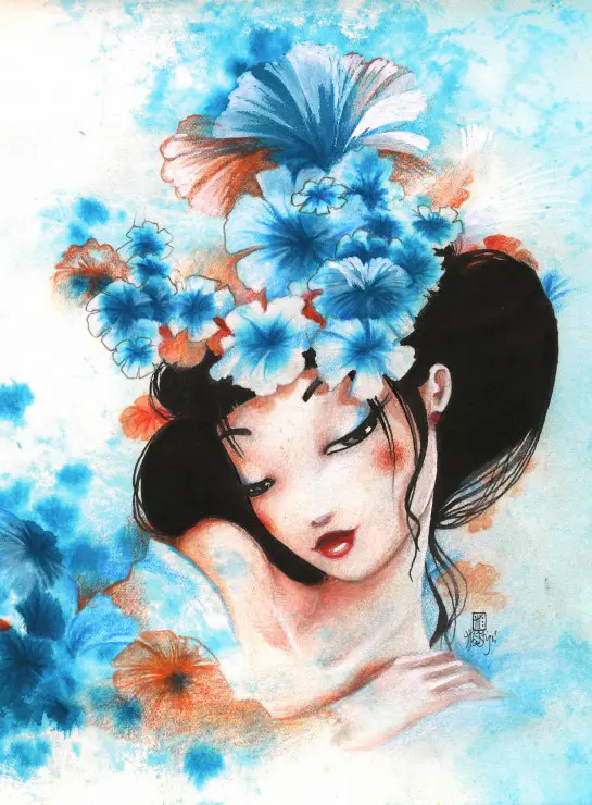 Puzzle Misstigri: Blue Flowers