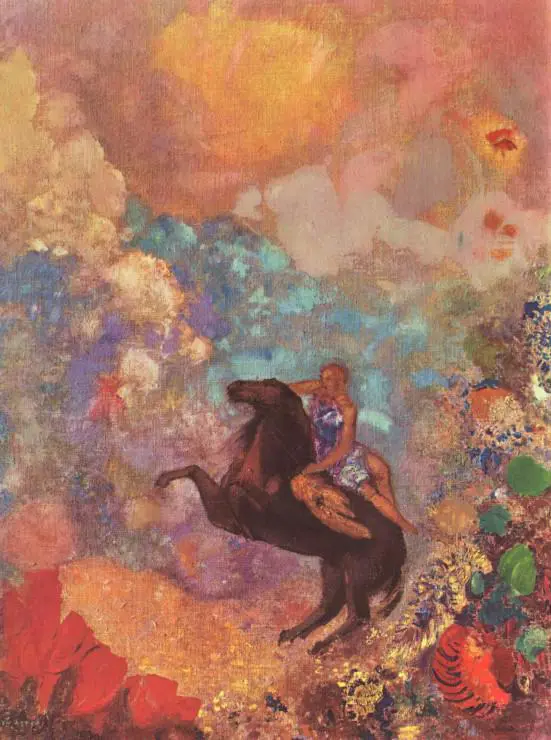 Puzzle Odilon Redon: Múza o Pegasovi, 1900