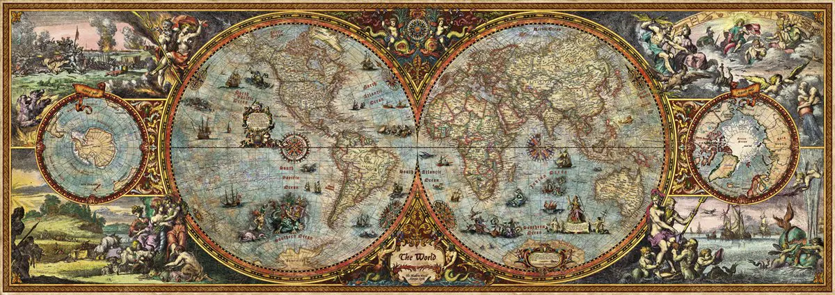 Puzzle Hemisphere Map