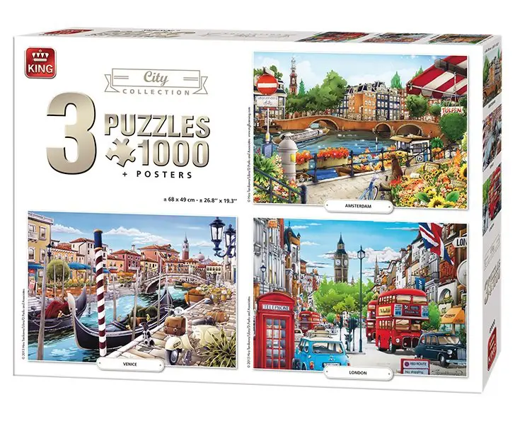Puzzle 3x1000 Cities, 1 000 pieces