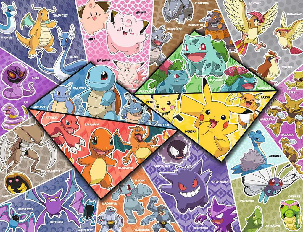 Puzzle 16 typów Pokemonów, 2 000 elementów