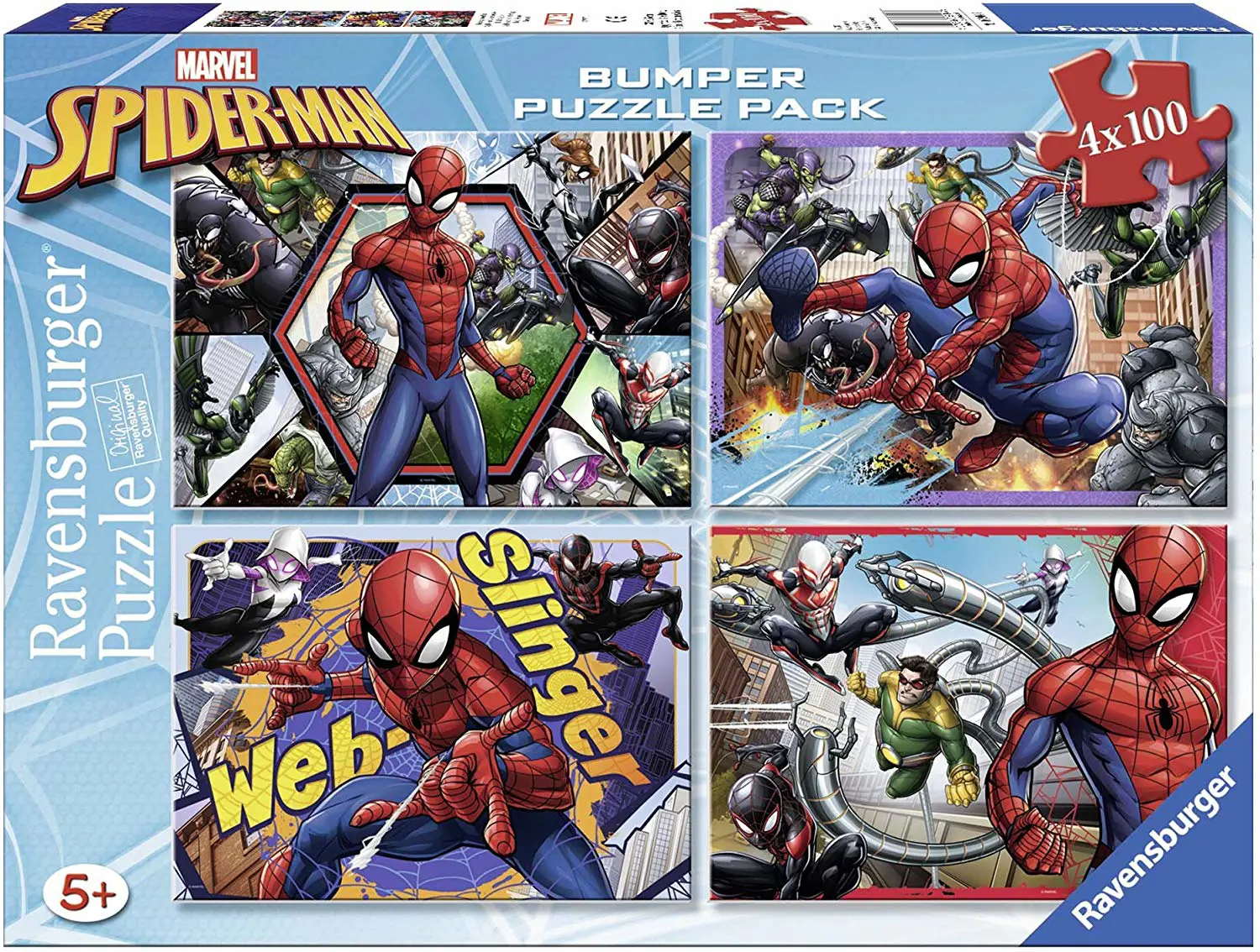 Puzzle Poškodený obal 4x100 Spider-Man