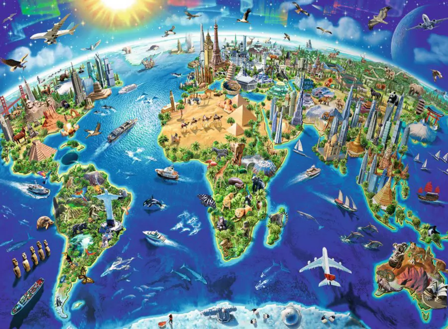 Puzzle World Landmarks Map