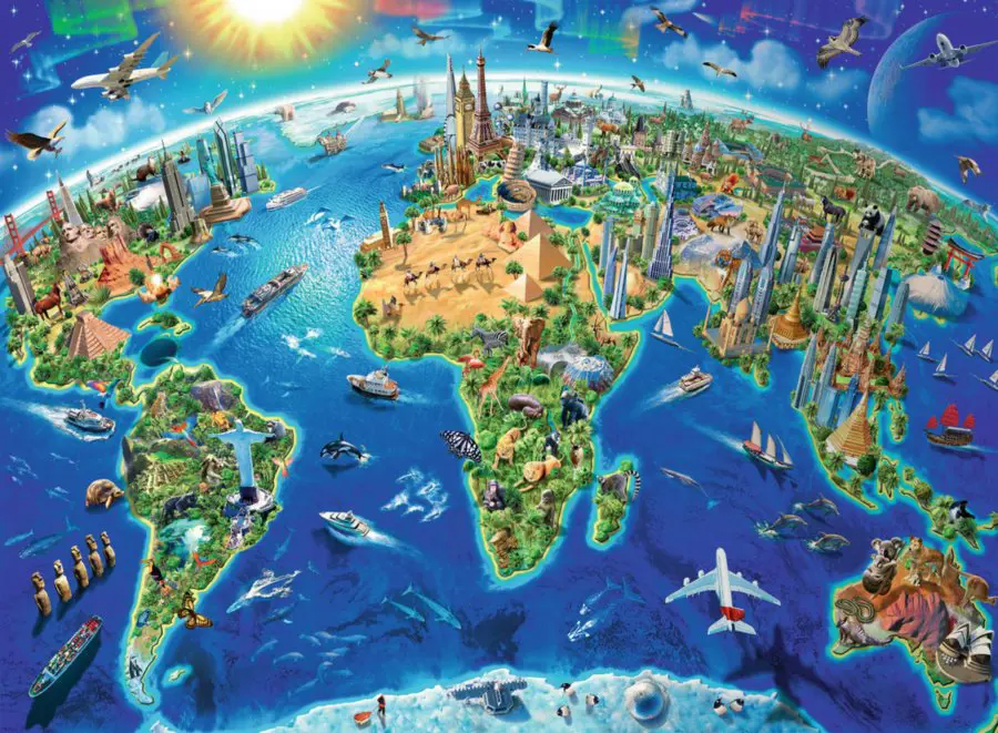 Puzzle World Landmarks Map