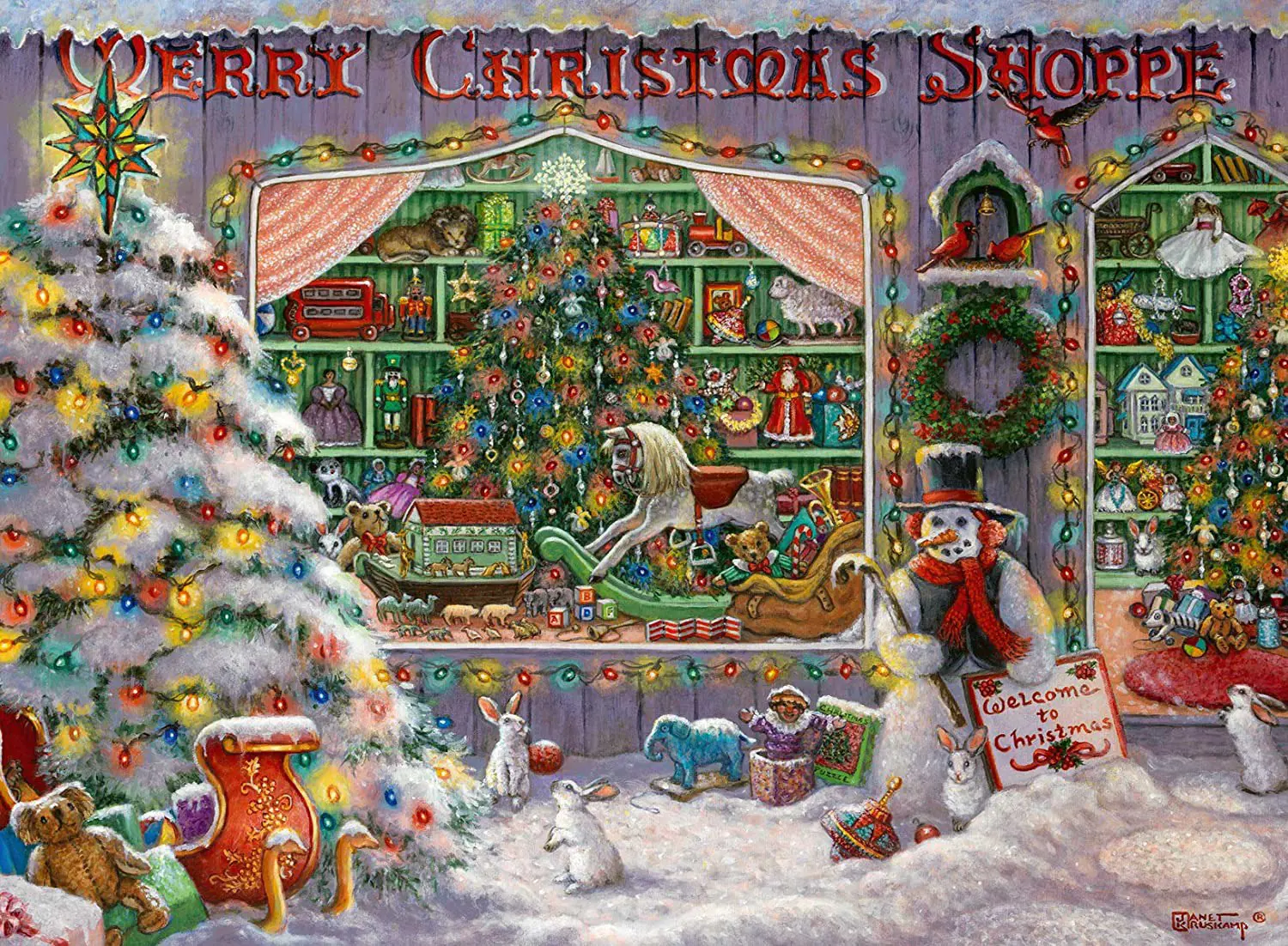 Puzzle Merry Christmas Shoppe, 500 brikker