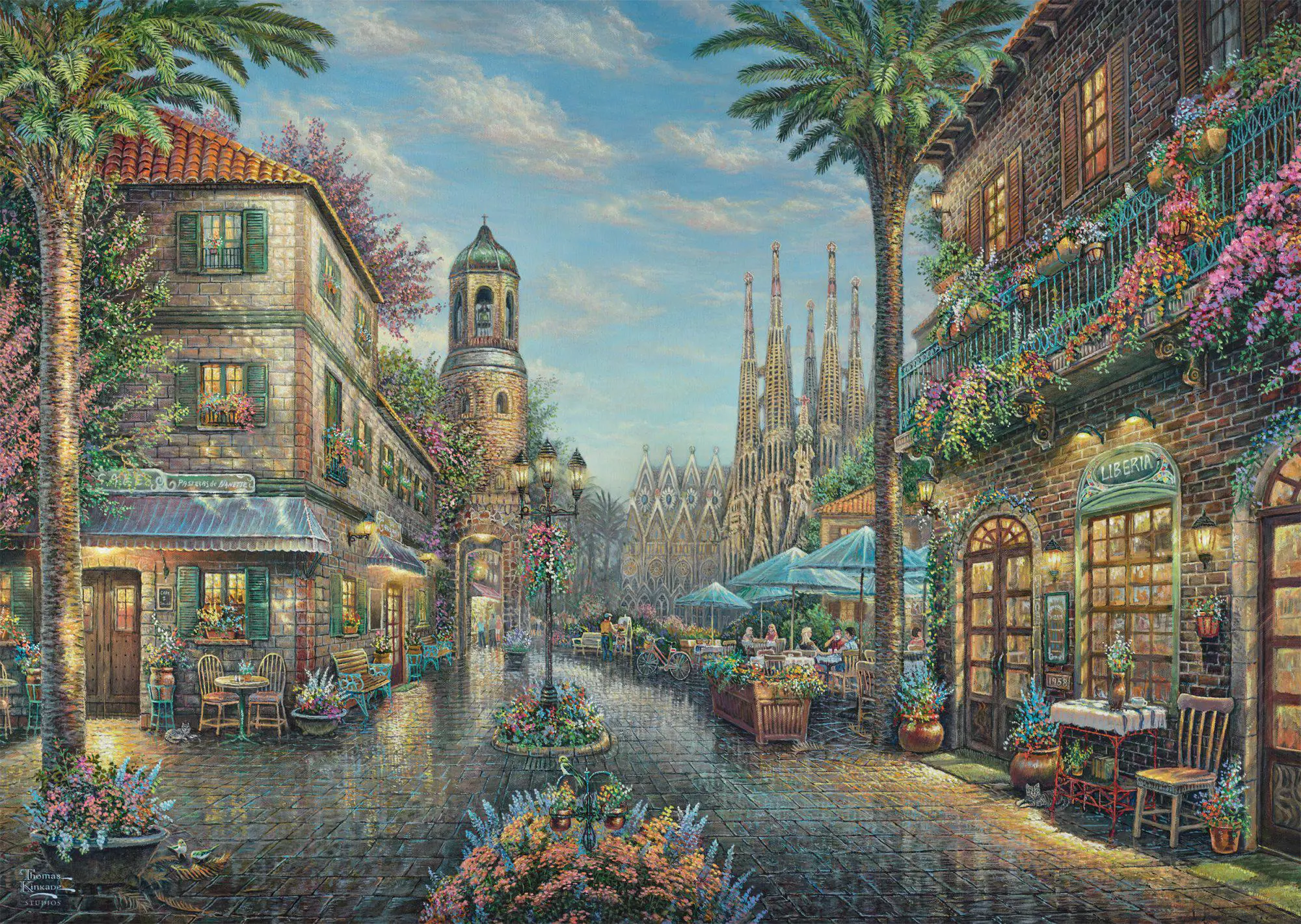 Puzzle Thomas Kinkade: Španielska kaviareň