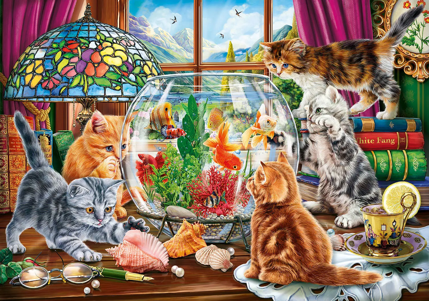 Puzzle Kiscicák és az akvárium
