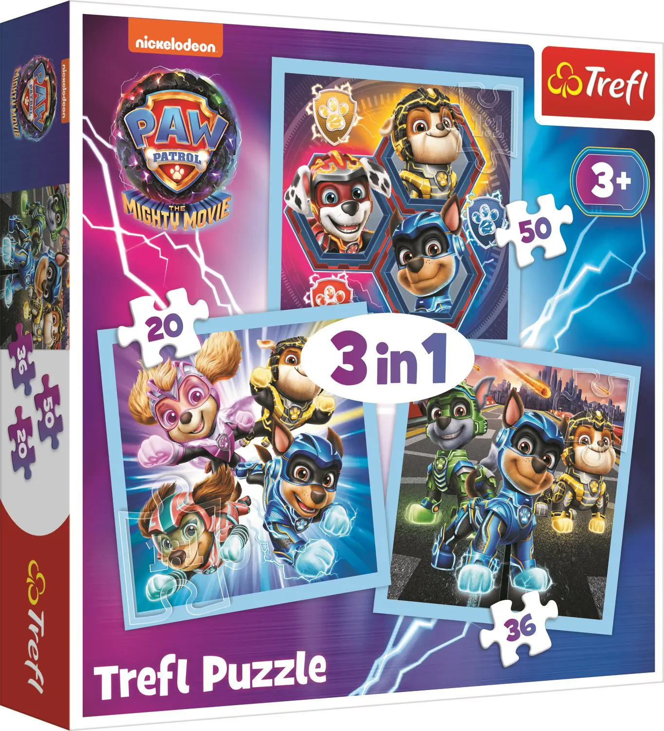 Puzzle Paw Patrol 3v1: Moc mocných mláďat