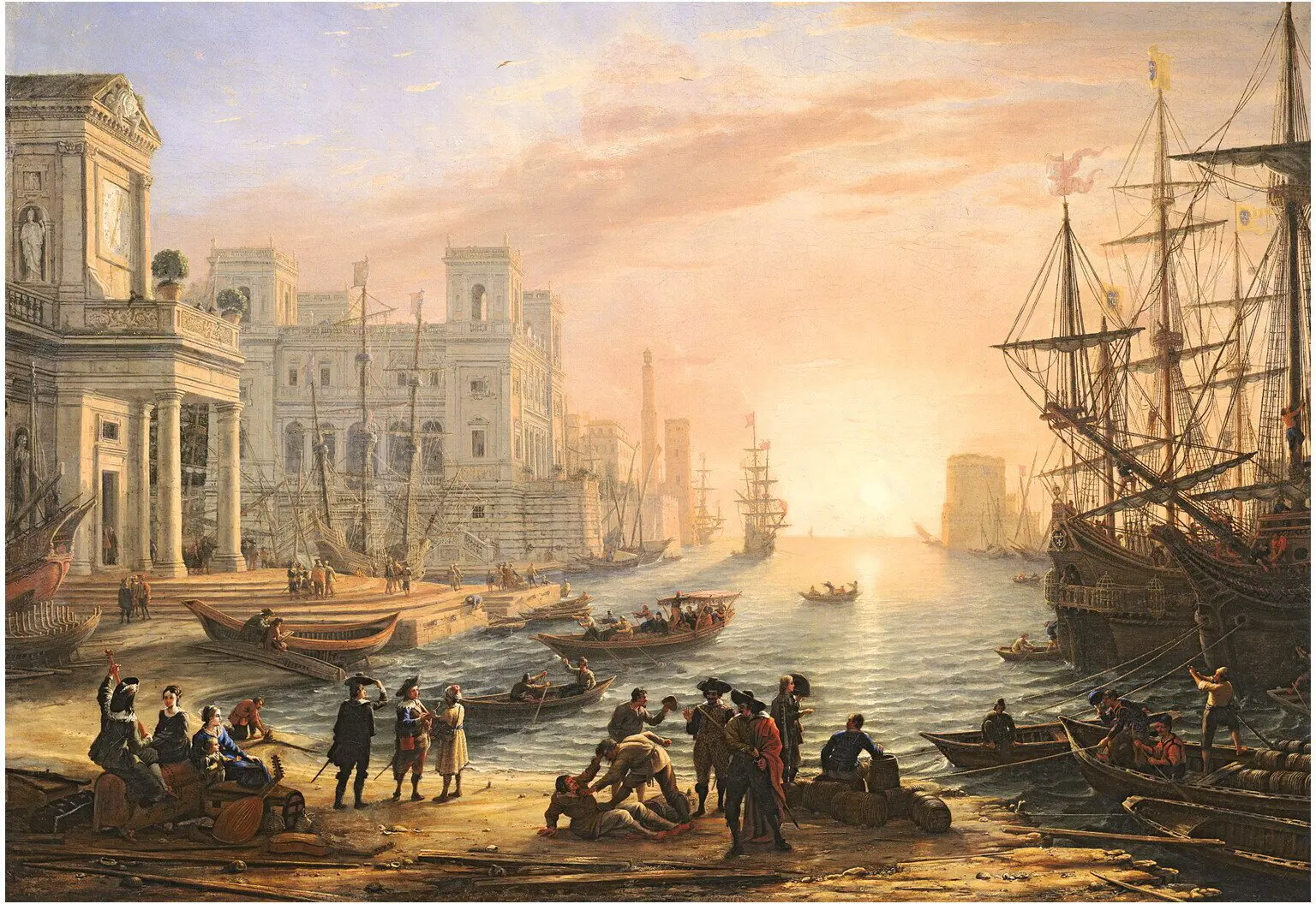 Puzzle Port maritime au coucher du soleil