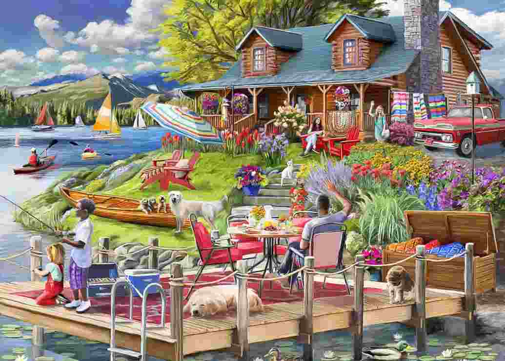 Puzzle Lake View Cabin Mountain Time