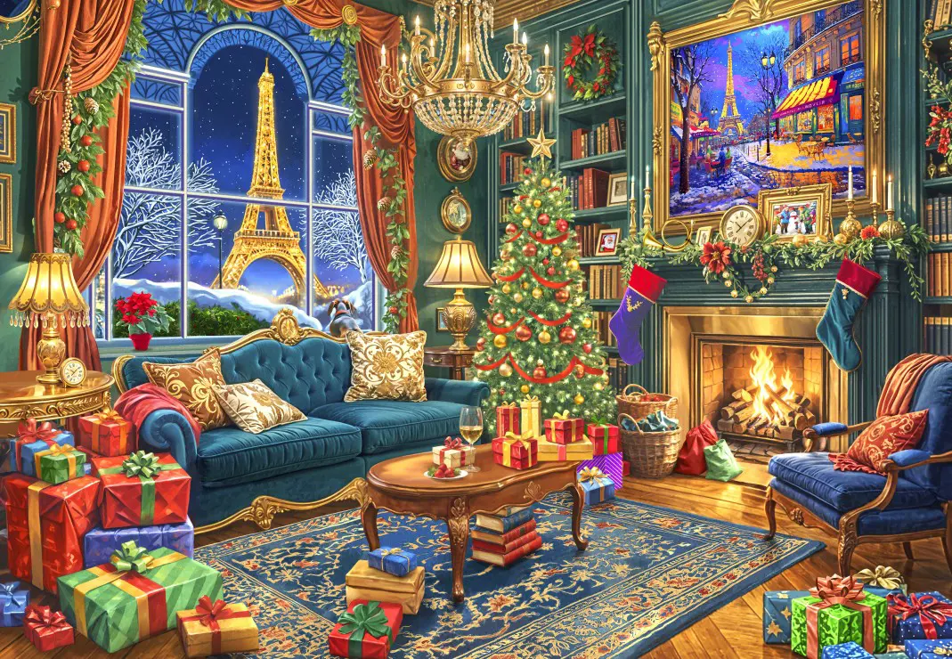 Puzzle Vianoce v Paríži
