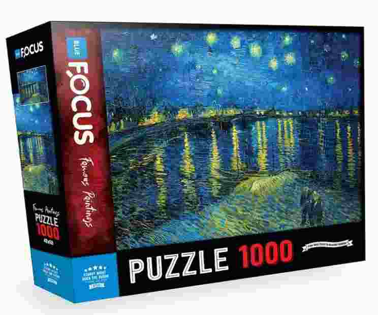 Puzzle Vincent van Gogh: Hviezdna noc nad Rhônou