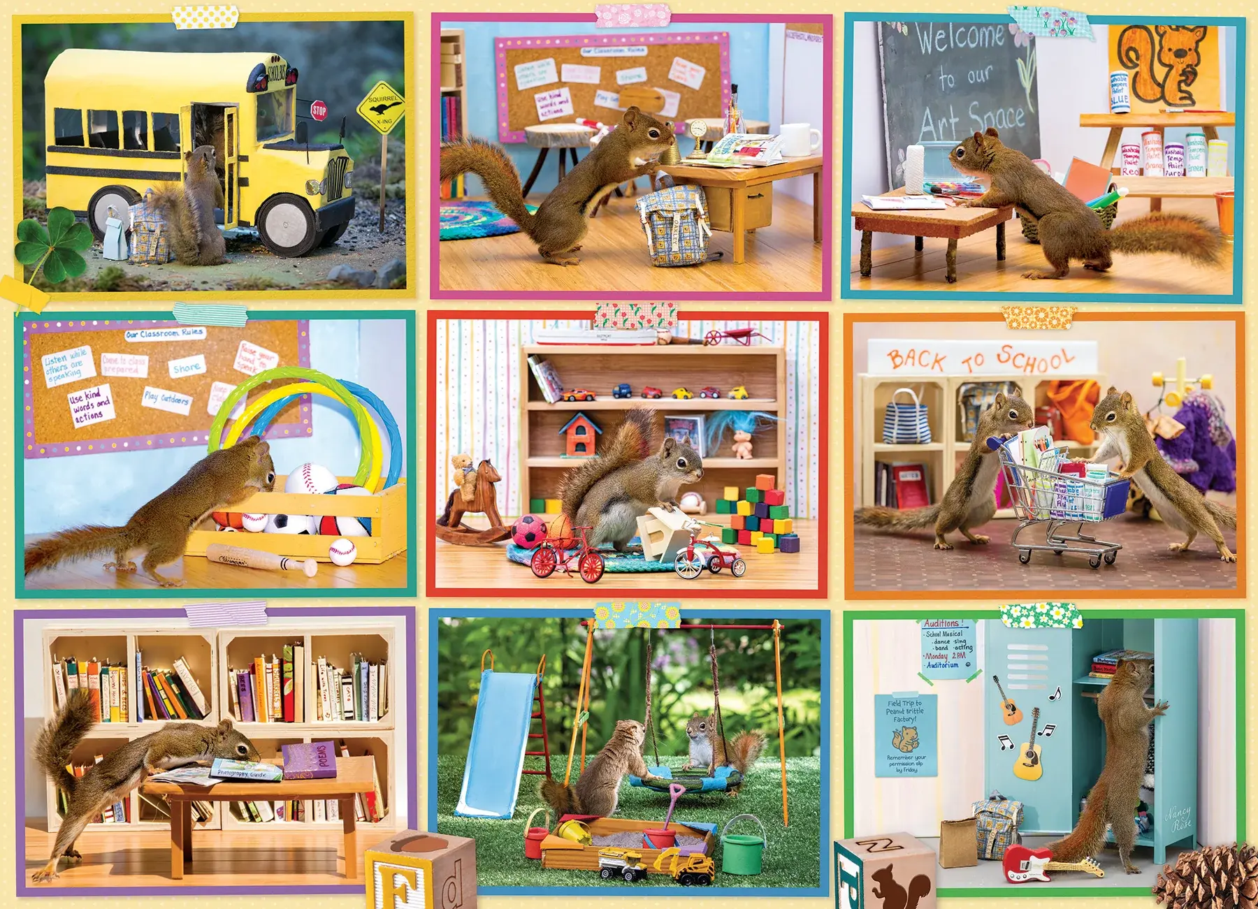 Puzzle Veveričky v škole