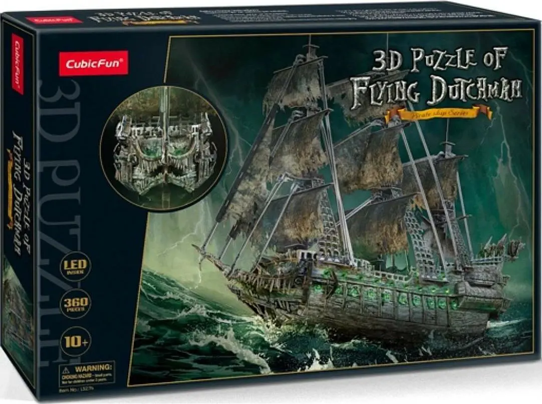 Puzzle Puzzle 3D Plachetnica Bludný Holanďan LED