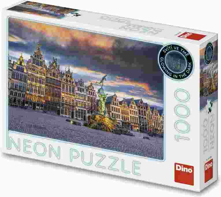 Puzzle Poškodený obal Búrka nad Antverpami neon