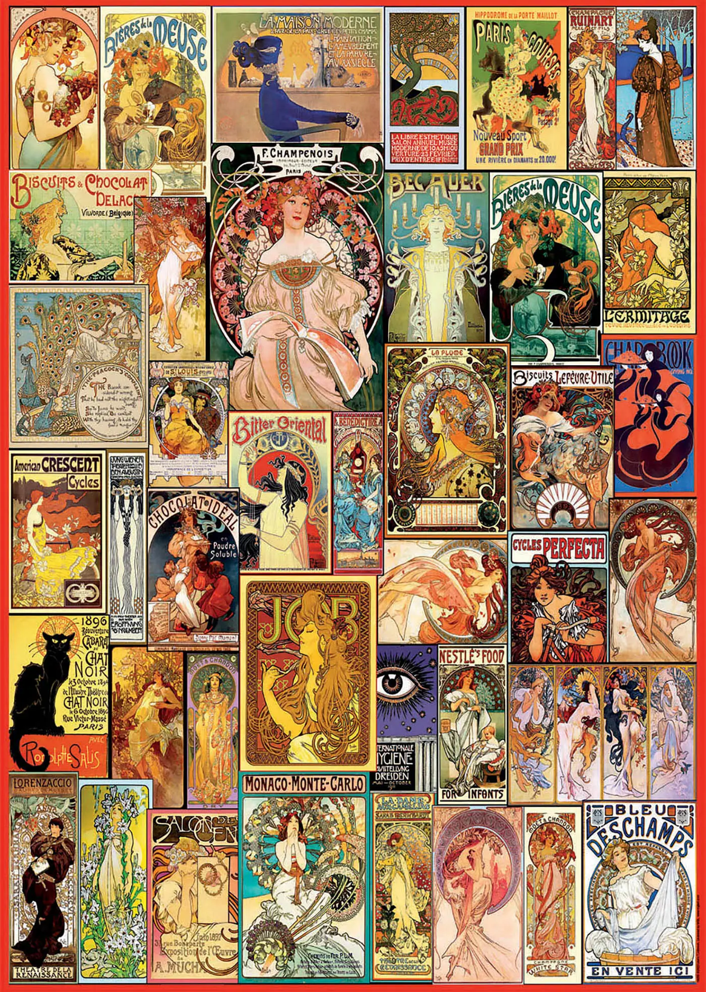 Puzzle Beschädigte Box Jugendstil Poster Collage