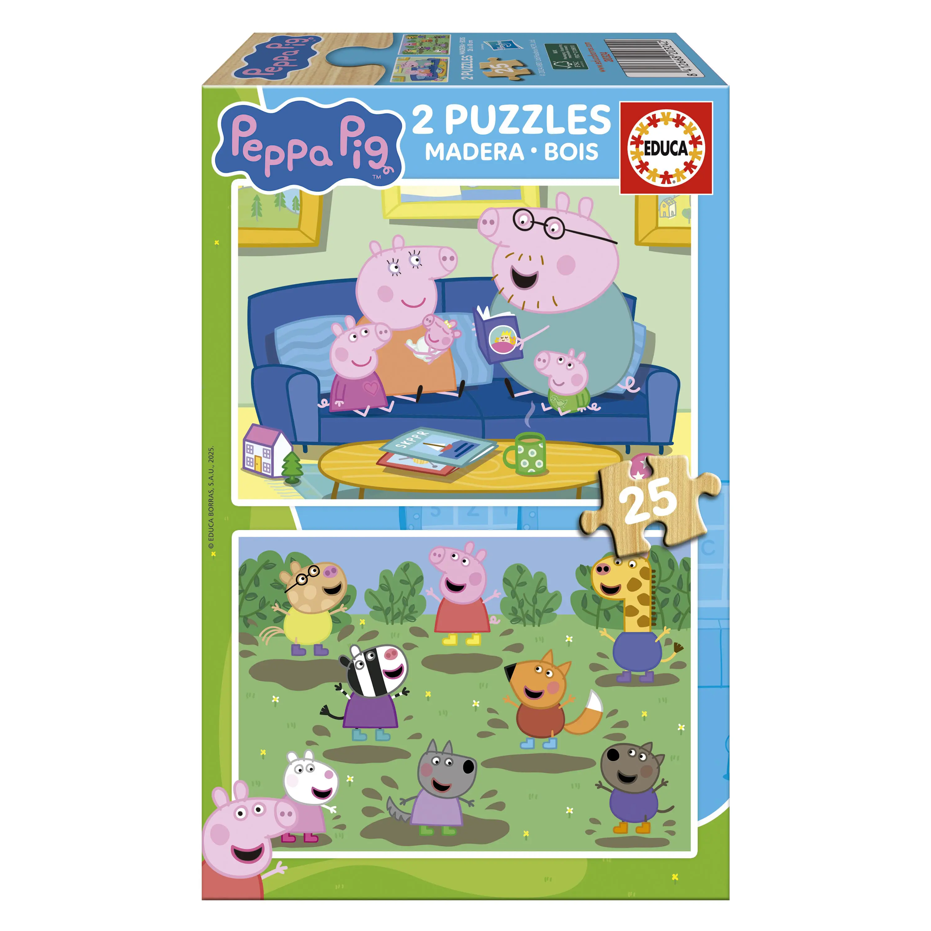 Puzzle 2x25 Prasiatko Peppa