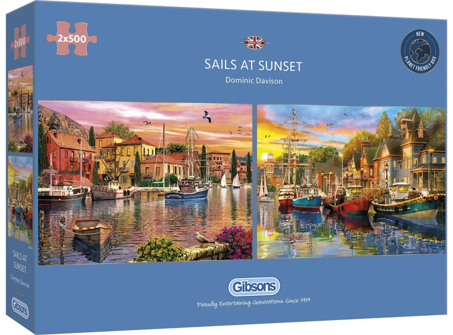 Puzzle 2x500 Davison: Sails at Sunset, 500 pieces