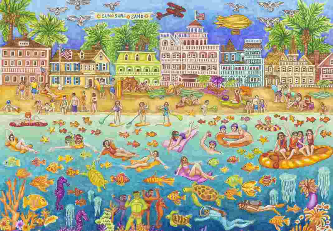 Puzzle Tropická plavecká párty