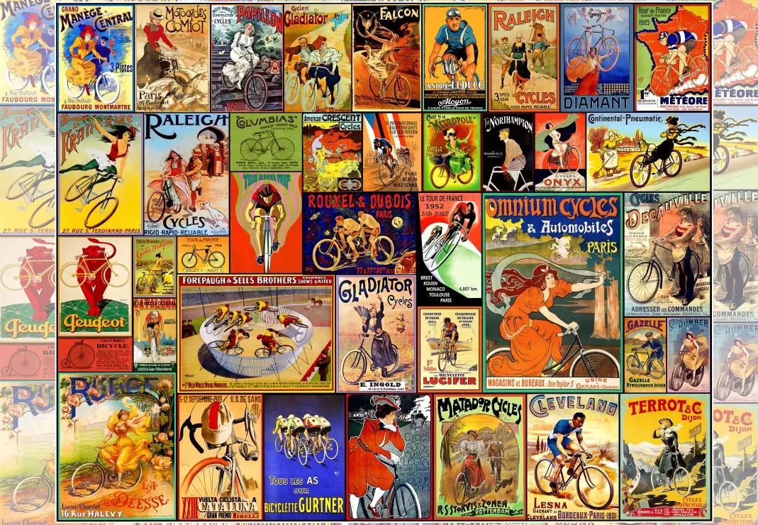 Puzzle Vintage plagáty na bicykli