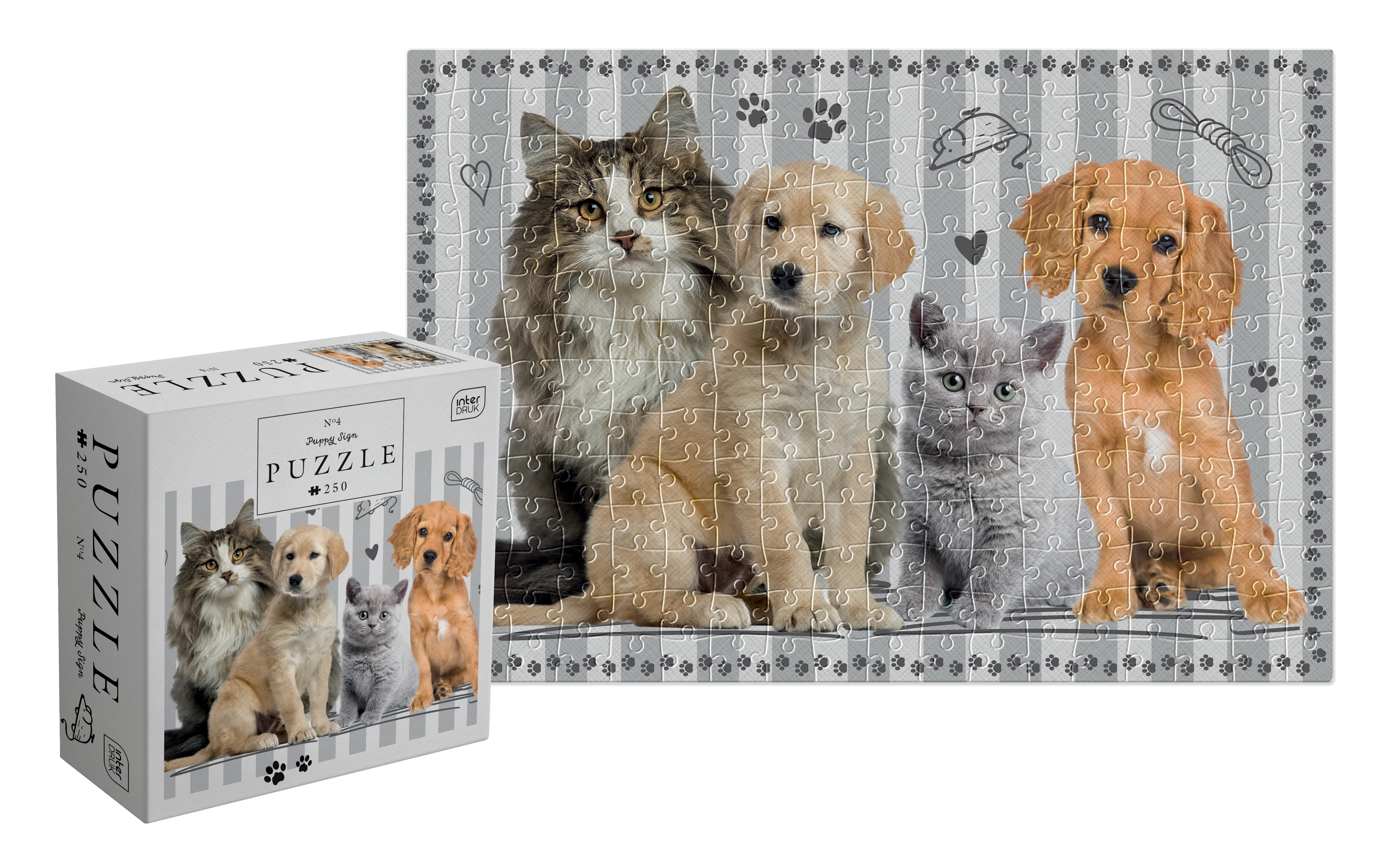 Puzzle Šteniatka a mačiatka