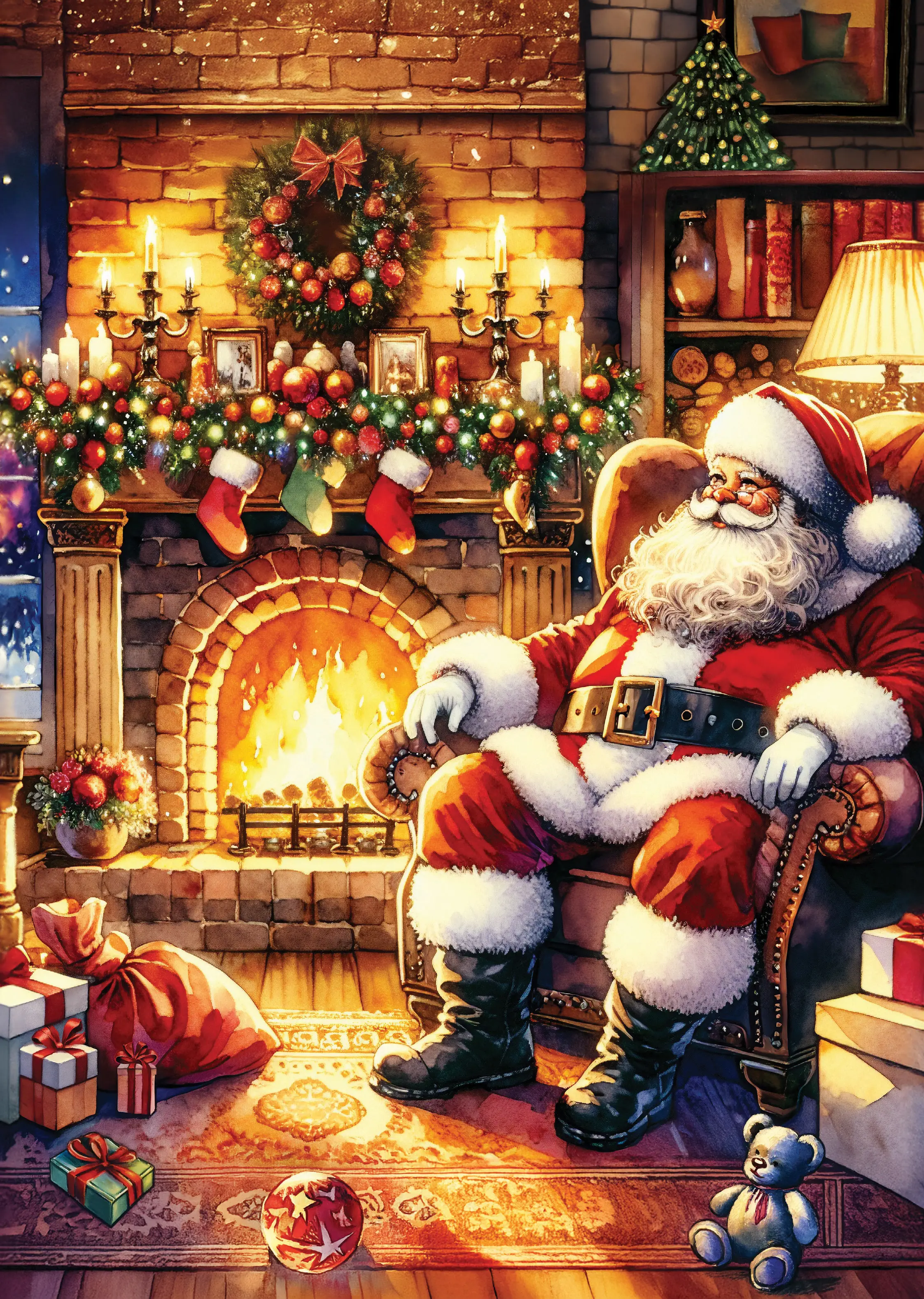 Puzzle Vianoce: Santov domček