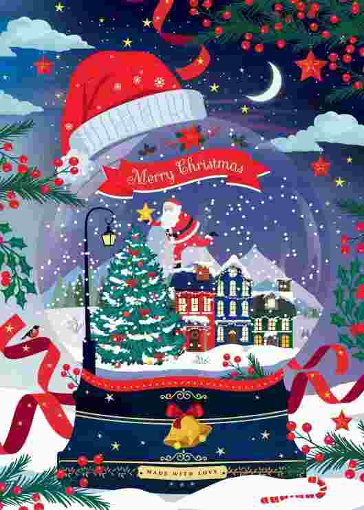 Puzzle Santova zasnežená dedina