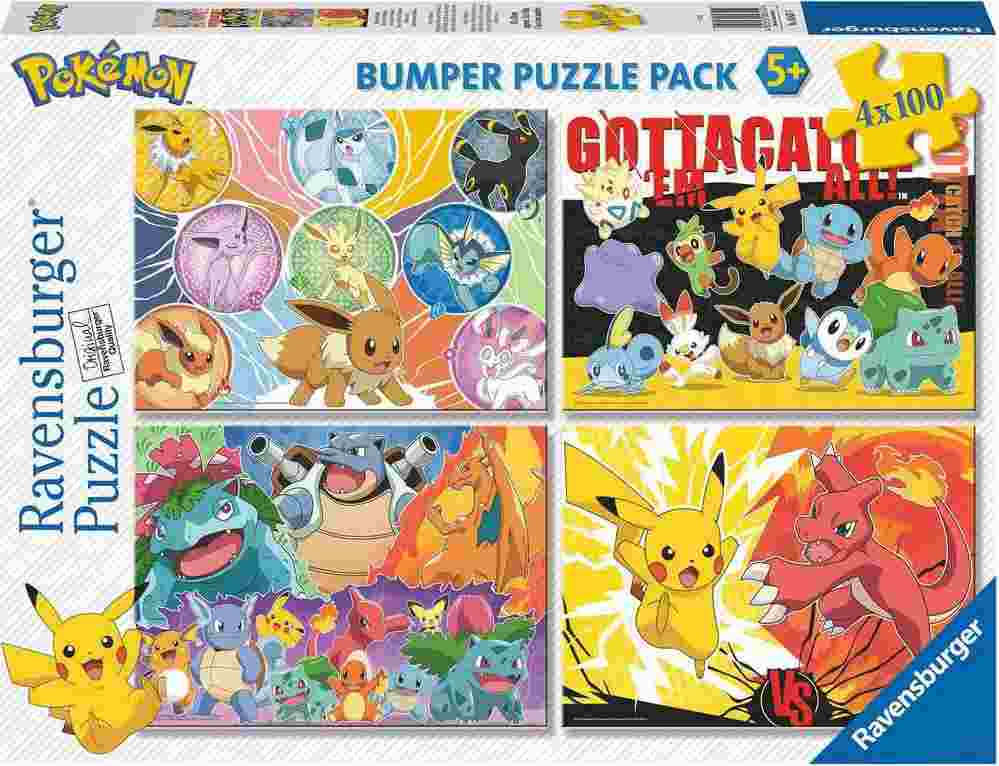 Puzzle 4x100 Puzzle Pack: Pokémon