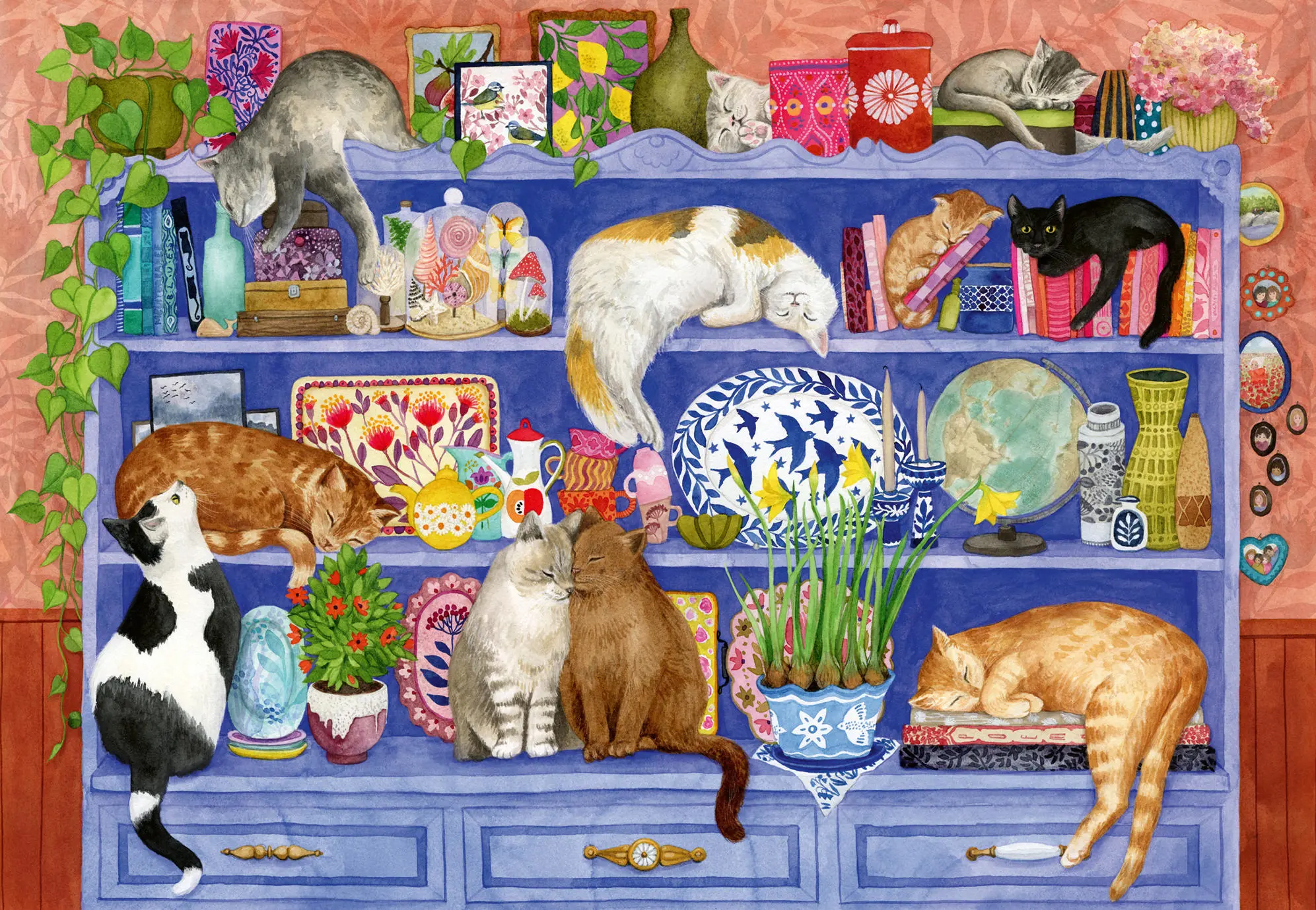 Puzzle Katte på hylden