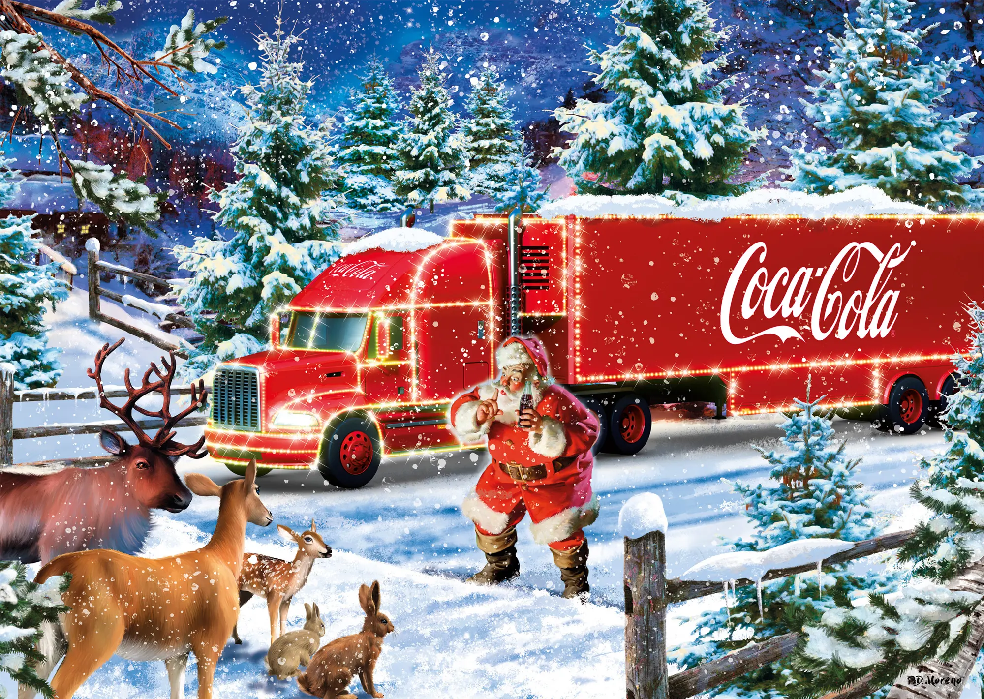 Puzzle Vianočný kamión Coca Cola