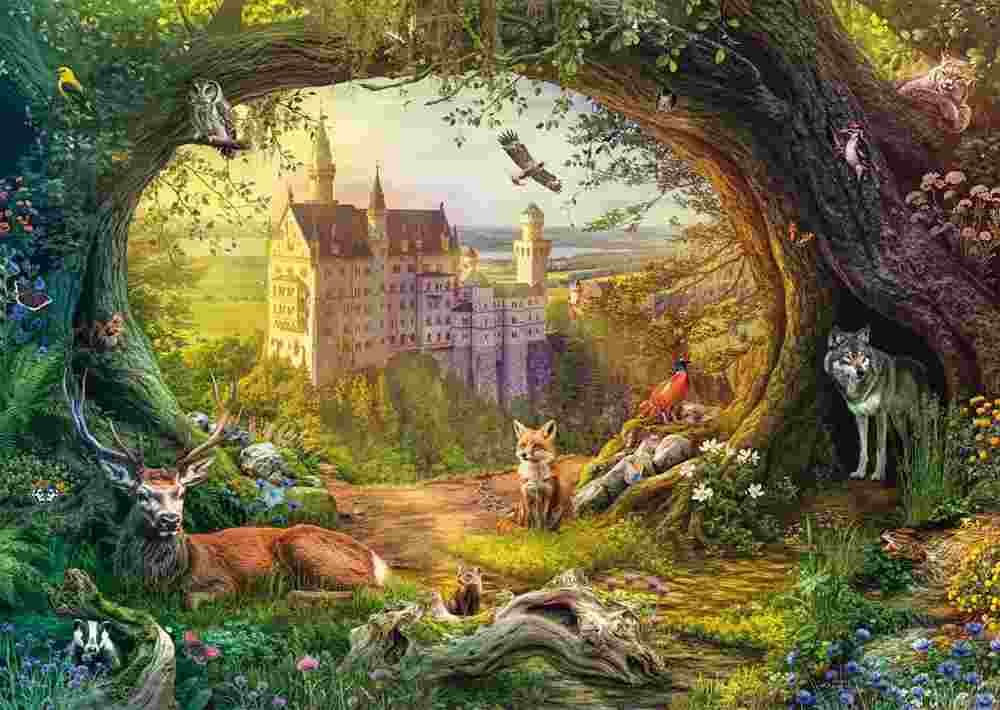 Puzzle Fairytale castle and forest magic