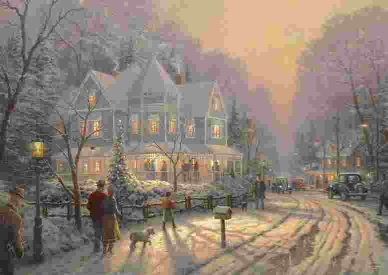 Puzzle Thomas Kinkade: Sviatočné stretnutie
