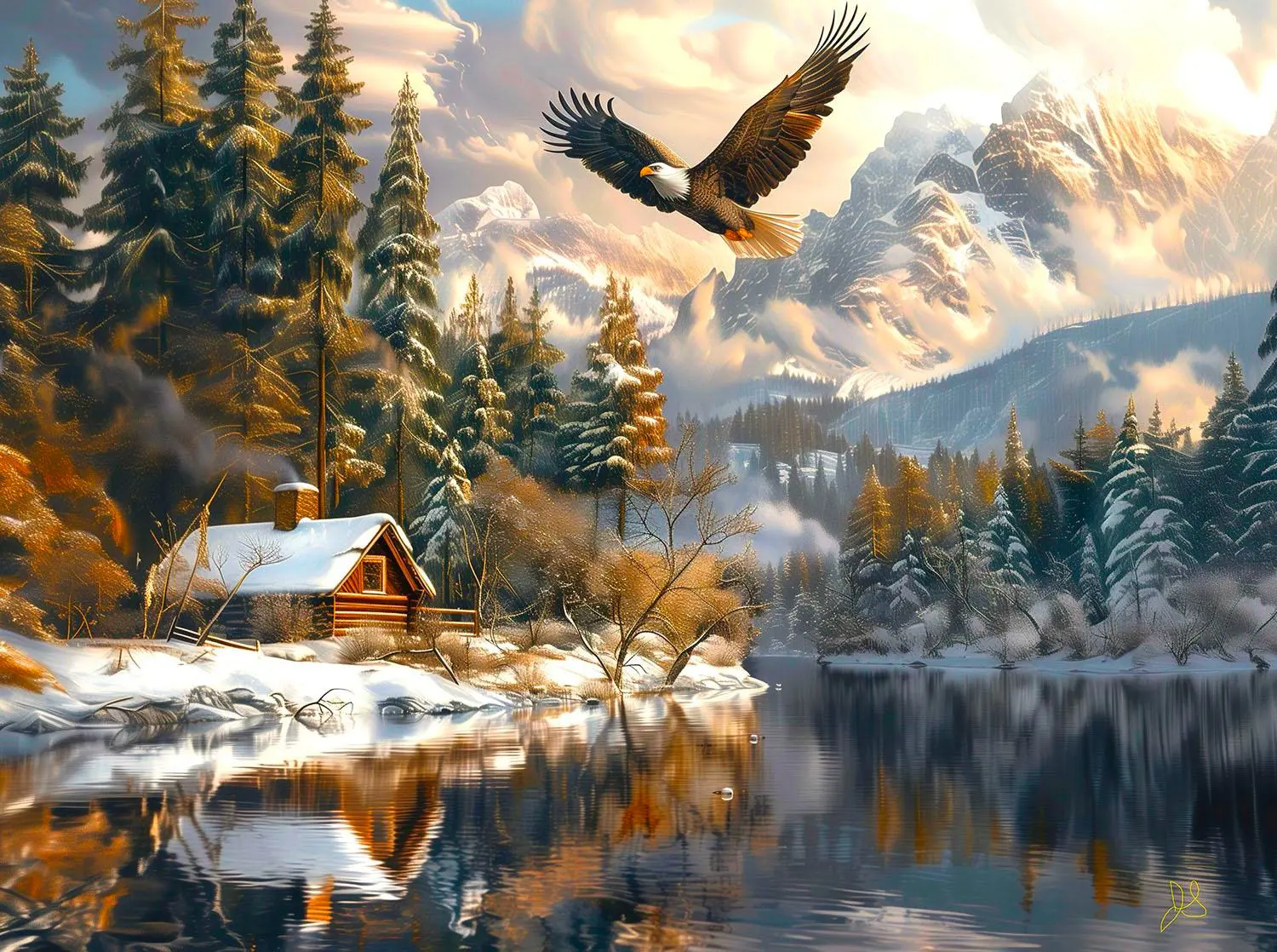 Puzzle Winter Eagle Flight