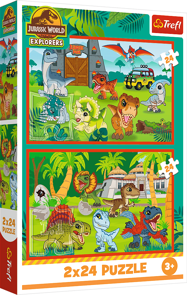 Puzzle 2x24 Malí dinosauri