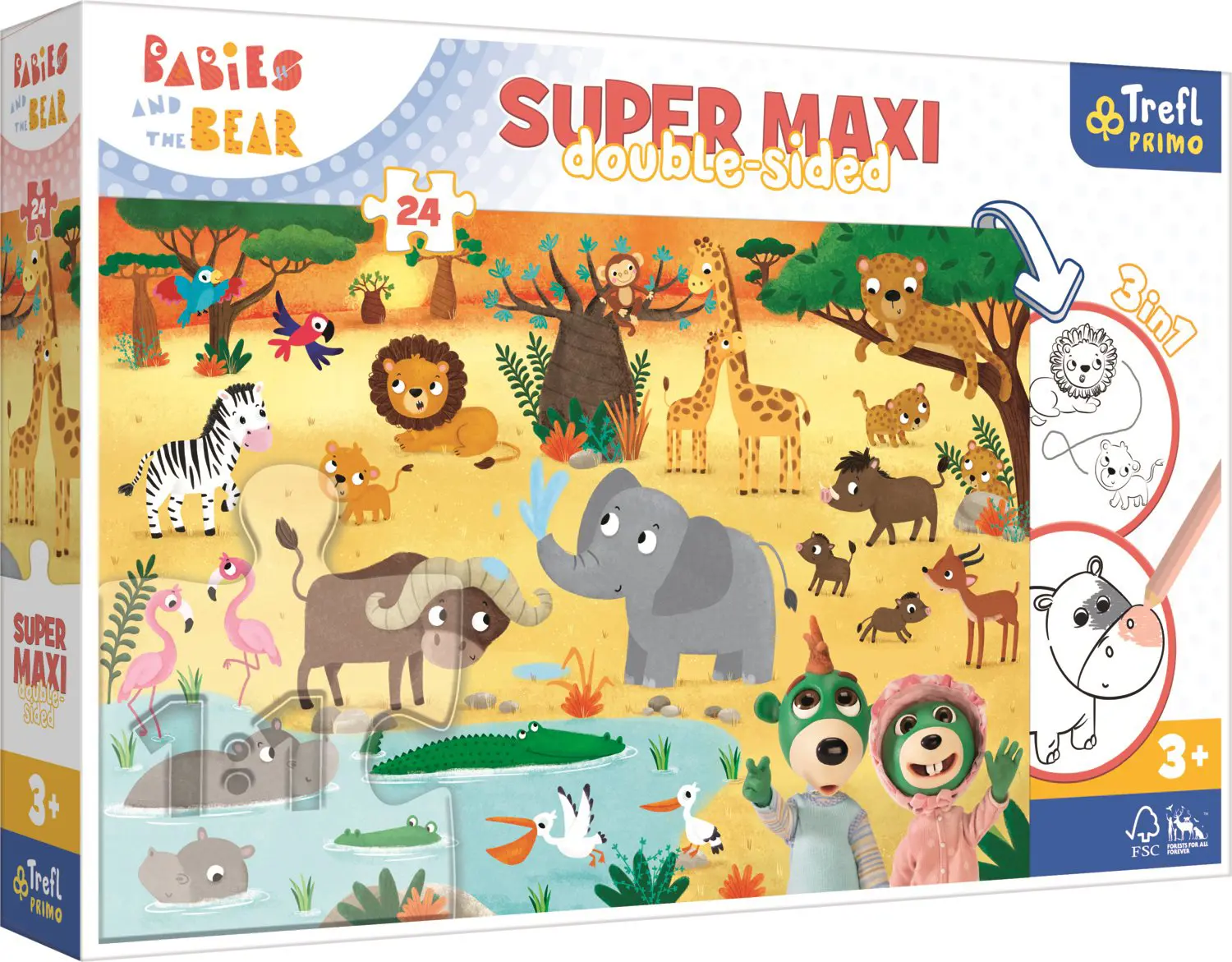 Puzzle Treflíci v ZOO 24 maxi - obojstranné