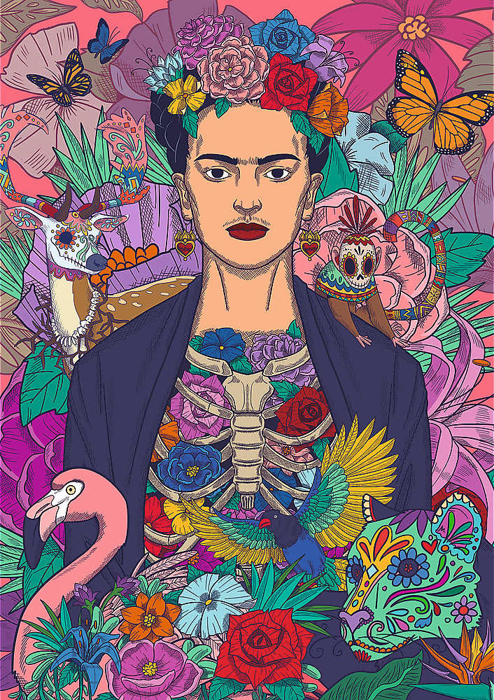 Puzzle Frida Kahlo: Rozkvitnutá duša