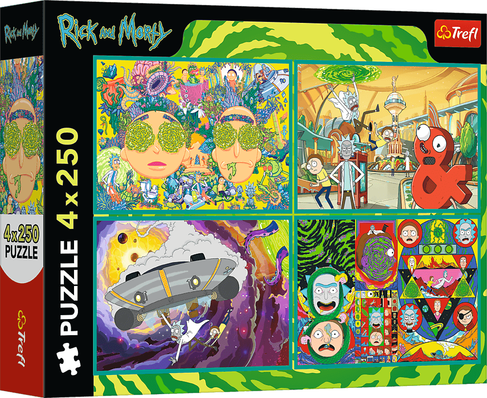 Puzzle 4x250 The twisted world of Rick and Morty