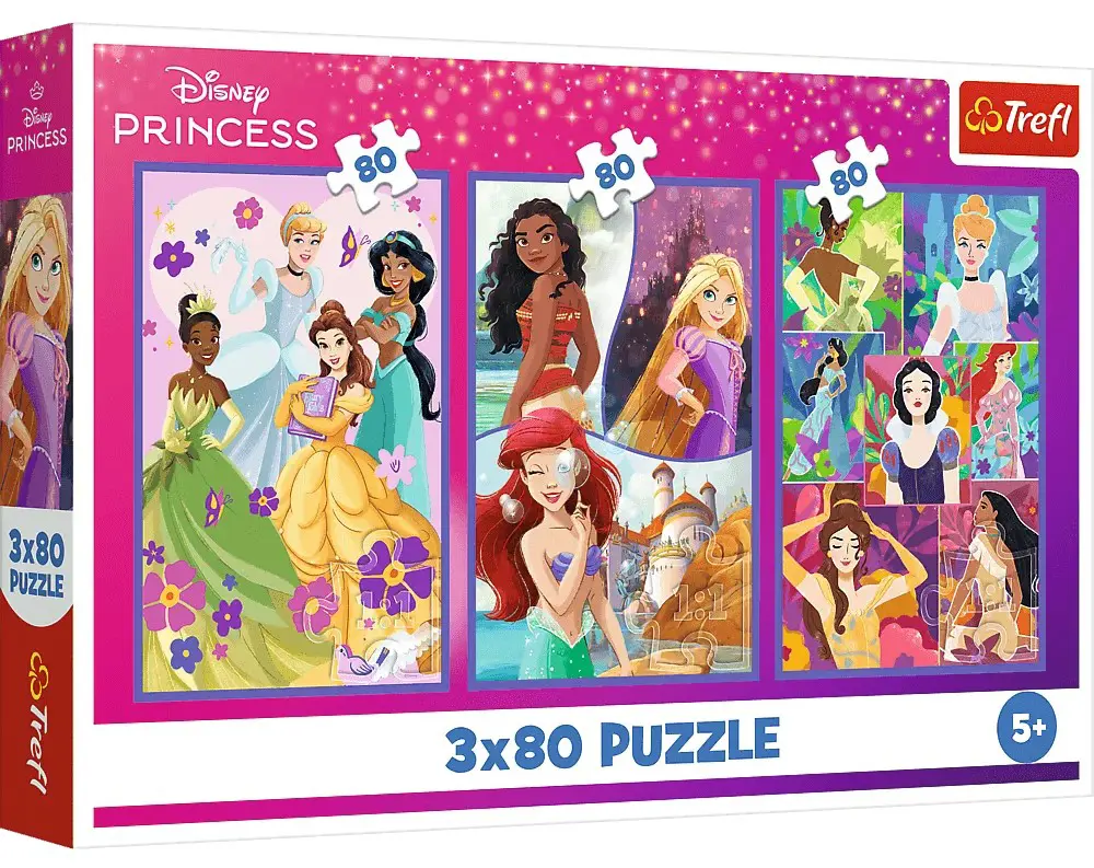 Puzzle 3x80 Princesses friends