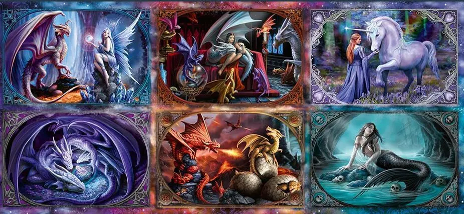 Puzzle Stokes: Creaturi fantastice, 9 000 Număr piese