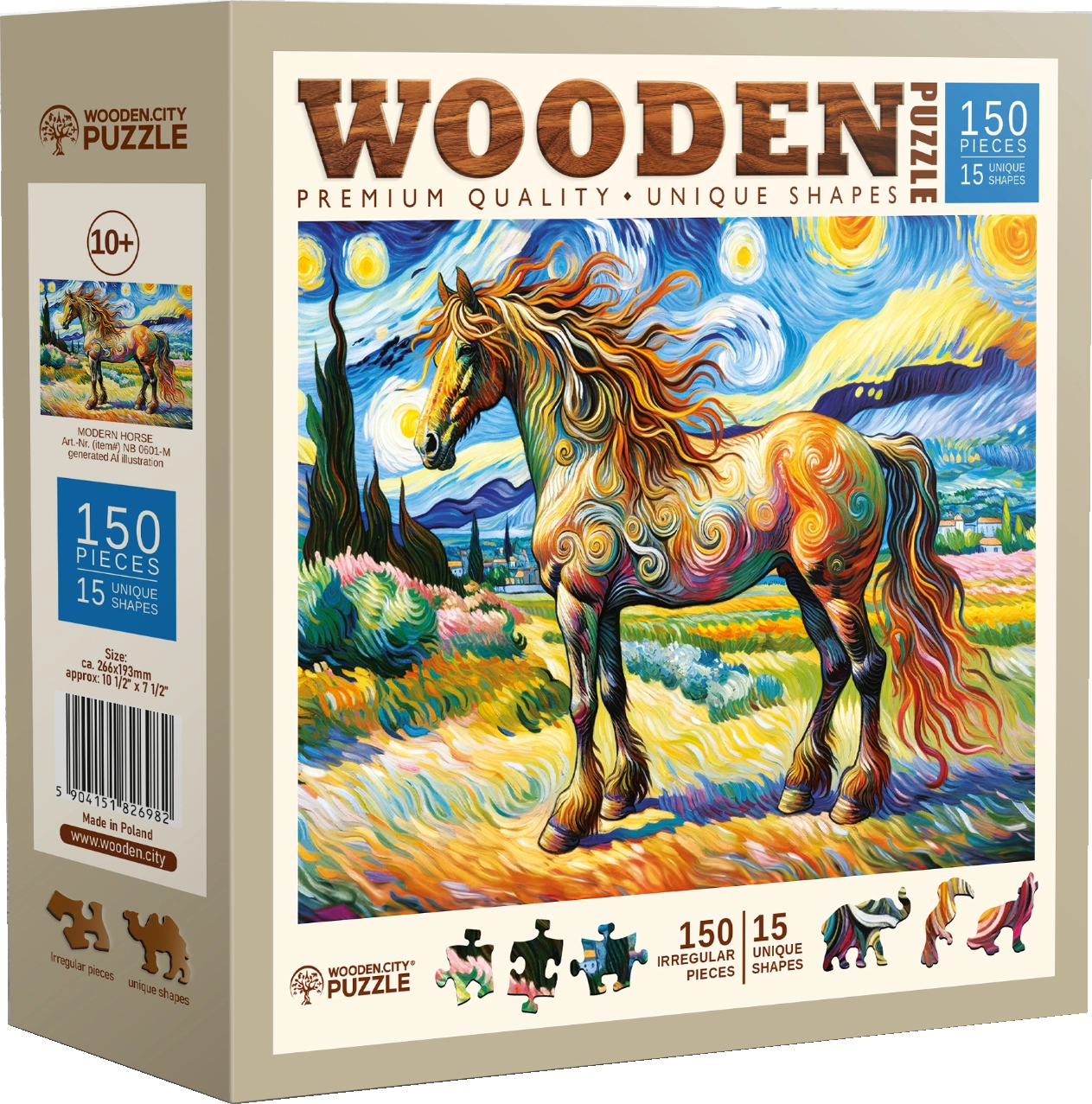 Puzzle Moderný kôň drevený