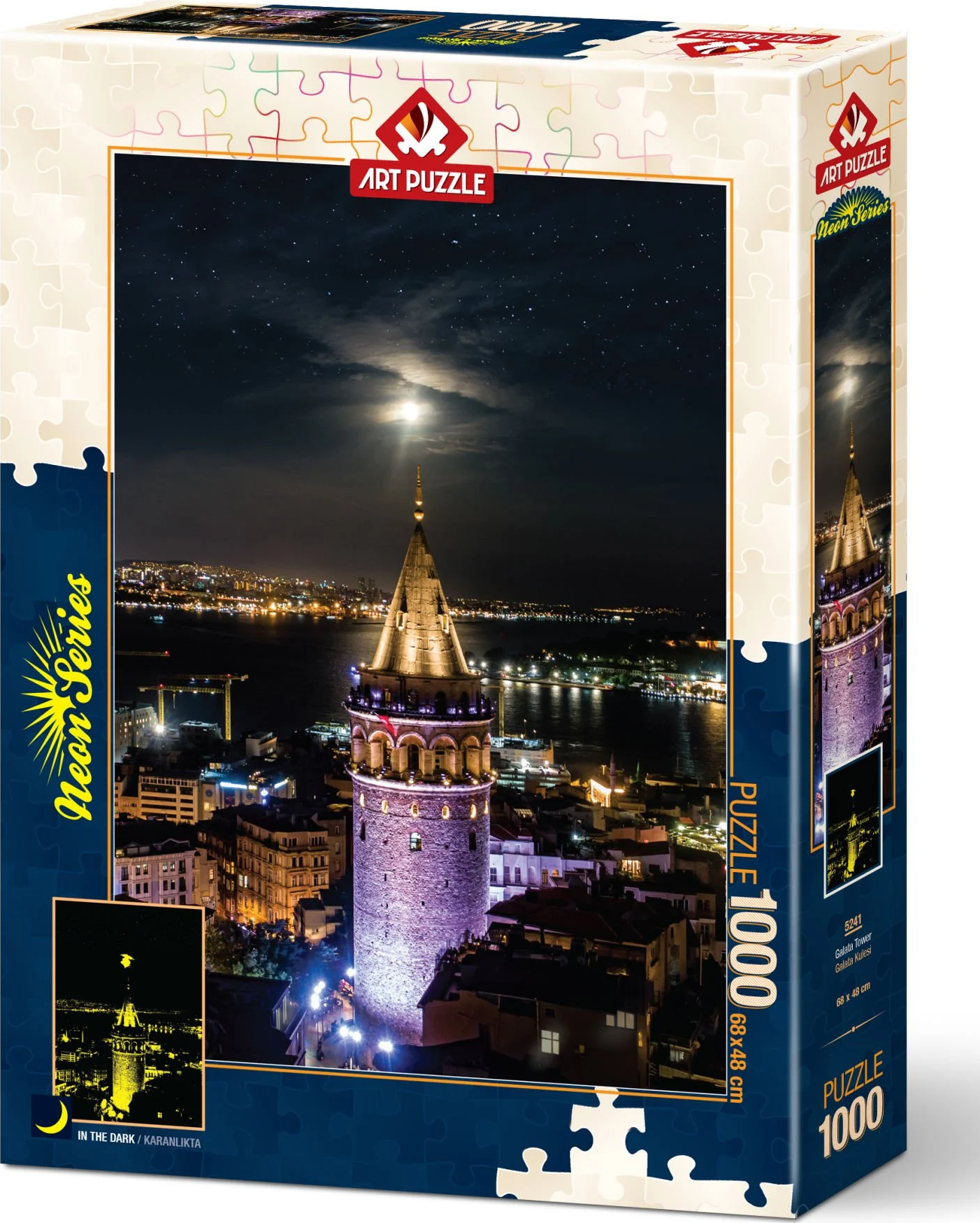 Puzzle VilágítóGalataToronyazéjszakában,Törökország-